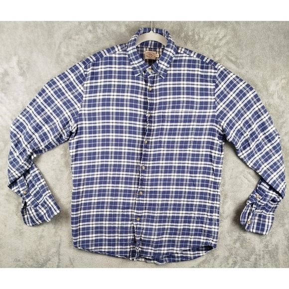 Faherty Other - Faherty Movement Button‎ Shirt Mens Medium Performance Dark Blue Plaid